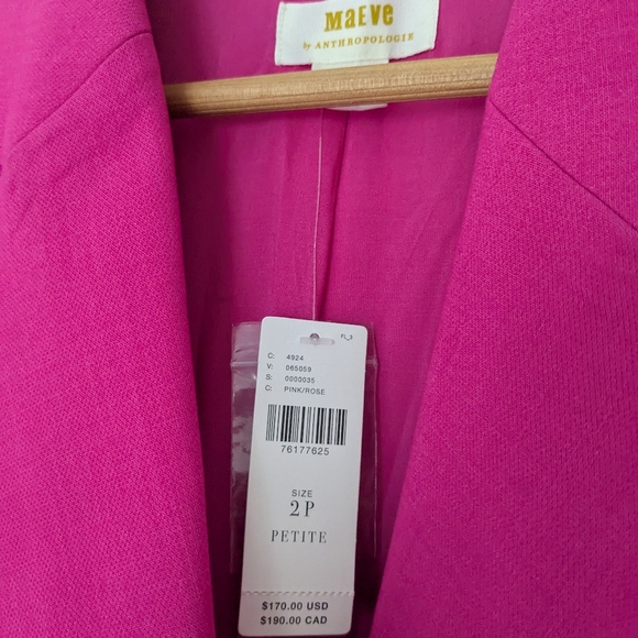 Anthropologie Maeve Double Breasted Pink Blazer - Picture 3 of 11